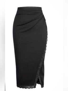 Popilush Shapewear Black Lace-Trim Pencil Skirt- (bodysuit in separate listing)
